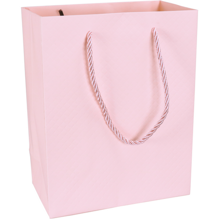 Klika -  Tas | Papier | embossed | 18x 10x23cm | draagtas | pastelroze | 40 stuks