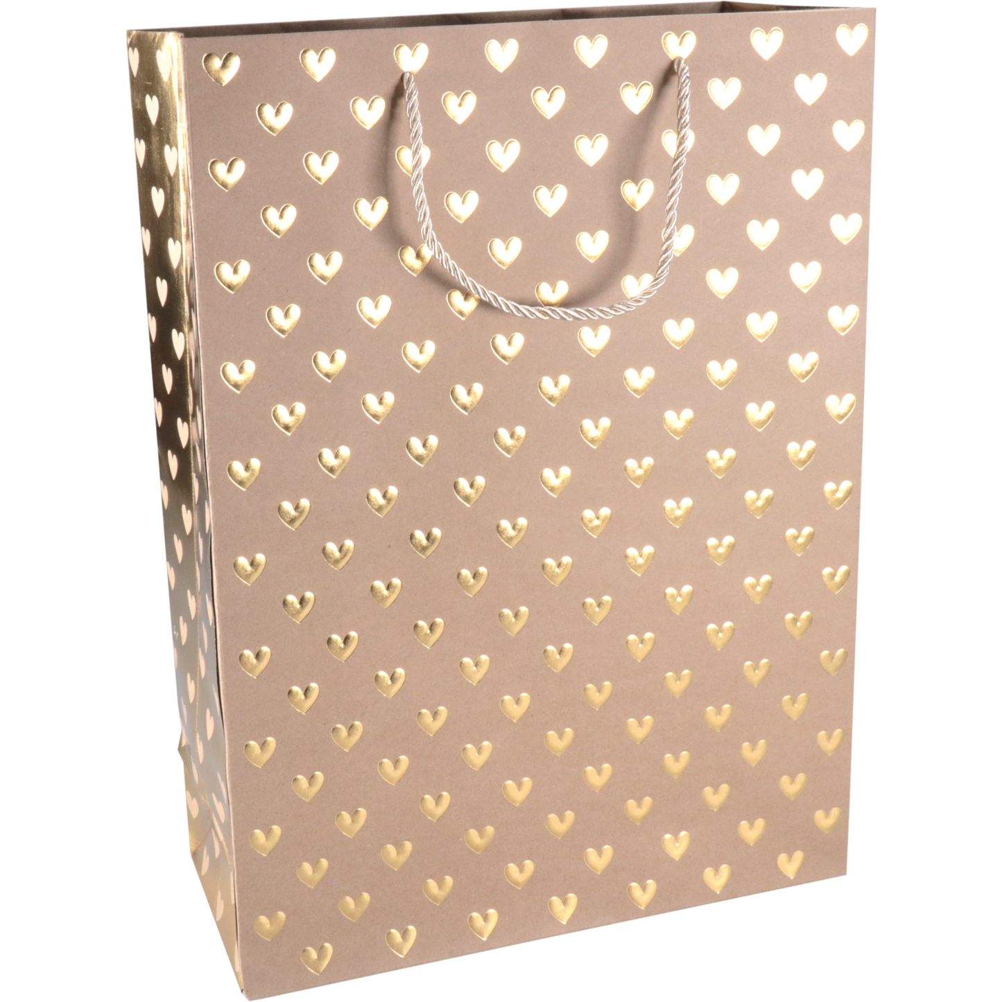 Klika -  Tas | Love | Papier | 30x 12x42cm | draagtas | bruin/goud | 40 stuks