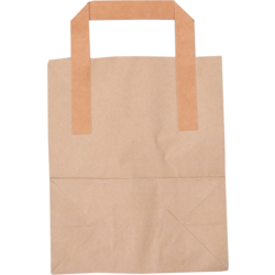 Klika - Tas | Papier | platte handgreep | 17.5x 9x21cm | draagtas | bruin | 250 stuks