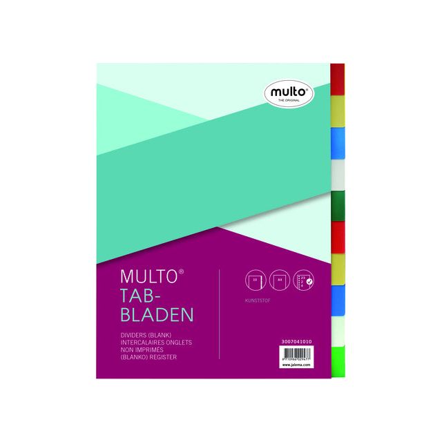 Multo - Tabs Multo 7041010 A4 23r PP 10dlg ASS | 1 Stück