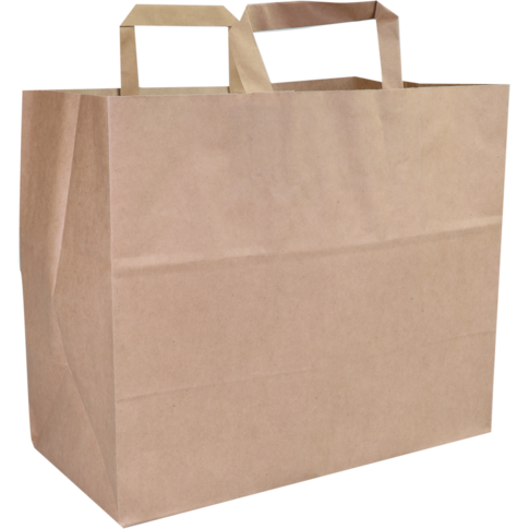 Klika - Tas | Kraftpapier | platte handgreep | 32x 16x27cm | snacktas | bruin | 300 stuks