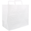 Klika - Tas | Papier | platte papieren handgreep | 32x 16x27cm | snacktas | wit | 250 stuks