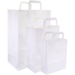 Klika - Tas | Papier | platte papieren handgreep | 32x 15x43cm | draagtas | wit | 250 stuks