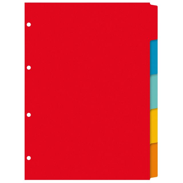 Kangaro - Tabs 4-hole PE405 5-piece assorted cardboard