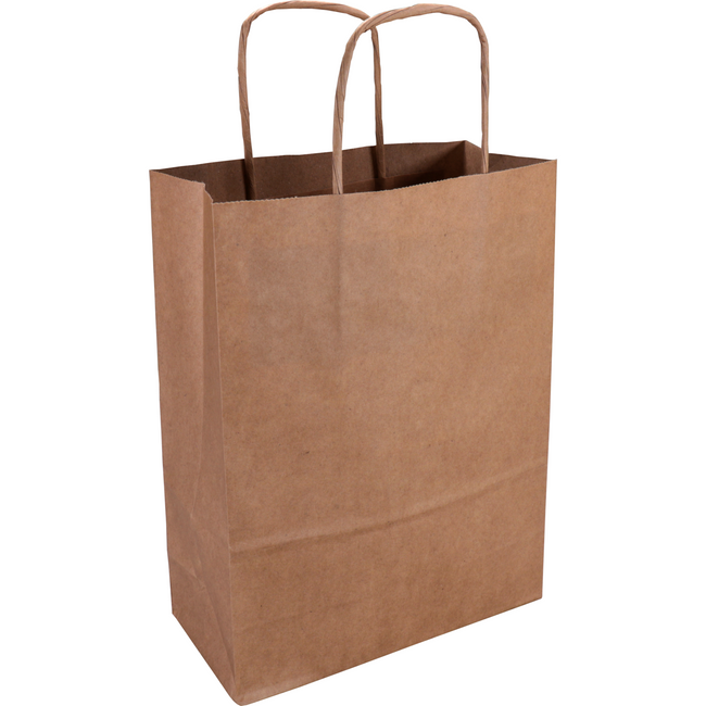 Klika - Borsa | Carta kraft | cordone di carta ritorto | 18x8x24 cm | borsa tote | marrone | 100 pezzi
