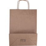 Klika - tas | papier kraft cordon en papier tordu 26x 12x34cm | Sac de transport | Brun | 100 pieces