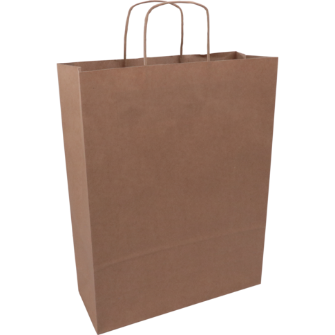 Klika - tas | papier kraft cordon en papier tordu 32x 12x41cm | Sac de transport | Brun | 100 pieces