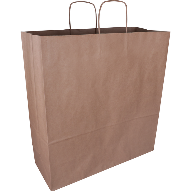 Klika - Tas | Kraftpapier verdrehte Papierkabel 45x 17x48cm | Tragetasche | Braun | 100 Stück