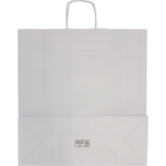 Klika - tas | papier kraft cordon en papier tordu 45x 17x48cm | Sac de transport | Blanc | 100 pieces