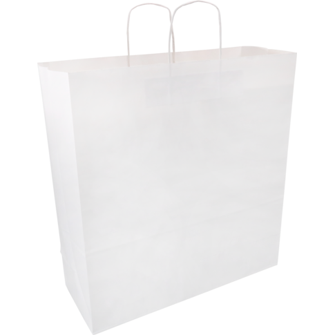 Klika - tas | papier kraft cordon en papier tordu 45x 17x48cm | Sac de transport | Blanc | 100 pieces