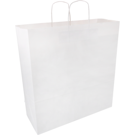 Klika - Borsa | Carta kraft | cordone di carta ritorto | 45x17x48 cm| borsa tote | bianco | 100 pezzi