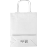 Klika - tas | papier kraft cordon en papier tordu 18x 8x24cm | Sac de transport | Blanc | 100 pieces