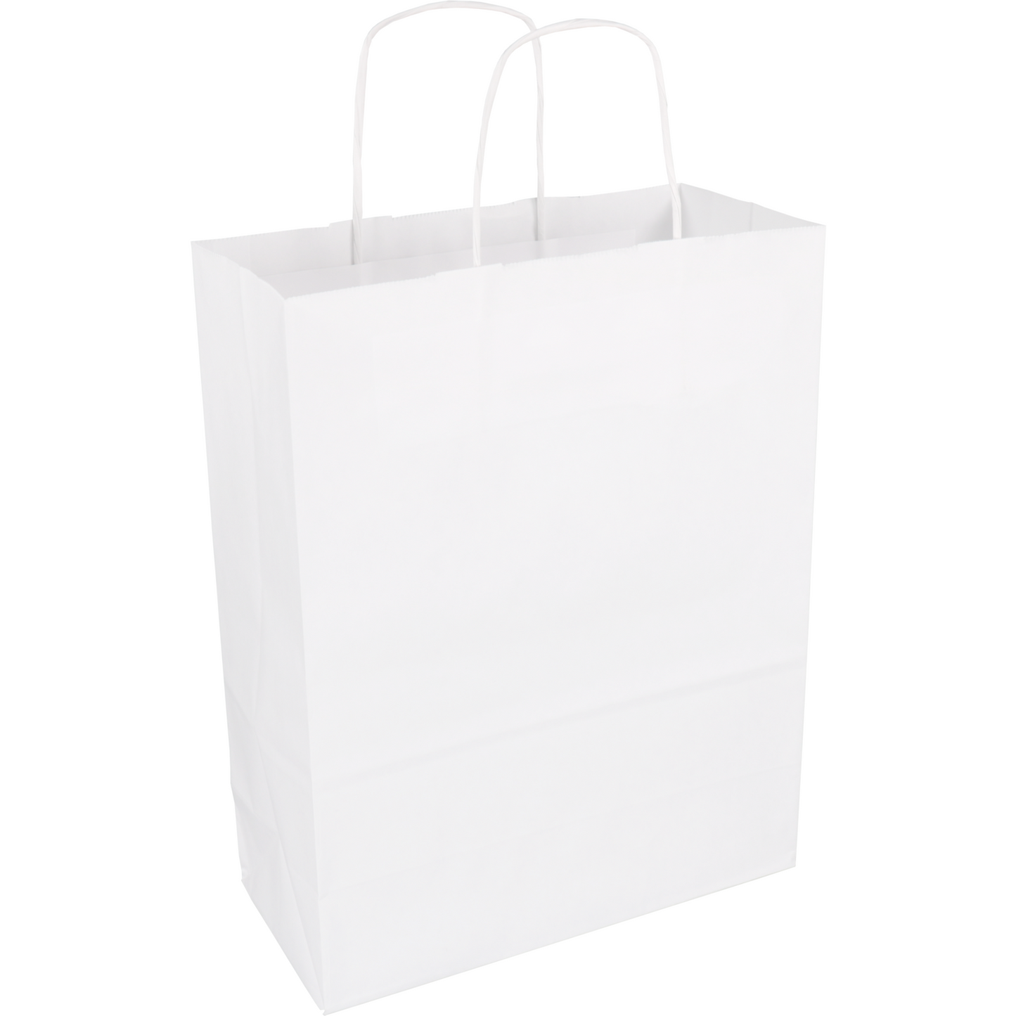 Klika - Bolsa | Papel kraft | cordón de papel retorcido | 26x12x34cm | bolso de mano | blanco | 100 piezas