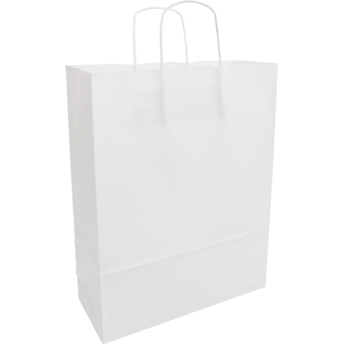 Klika - tas | papier kraft cordon en papier tordu 32x 12x41cm | Sac de transport | Blanc | 100 pieces