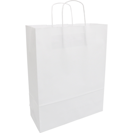 Klika -  Tas | Kraftpapier | gedraaid papieren koord | 32x 12x41cm | draagtas | wit | 100 stuks