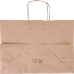 Klika - tas | papier kraft cordon en papier tordu 35x 14x26cm | Sac de transport | Brun | 100 pieces