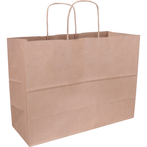 Klika - Bolsa | Papel kraft | cordón de papel retorcido | 35x 14x26cm | bolso de mano | marrón | 100 piezas