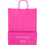 Klika - Tas | Kraftpapier | gedraaid papieren koord | 26x 12x35cm | draagtas | roze | 50 stuks