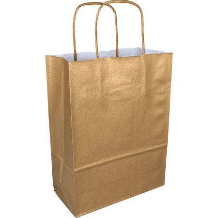 Klika -  Tas | Kraftpapier | gedraaid papieren koord | 18x 8x22cm | draagtas | goud | 300 stuks