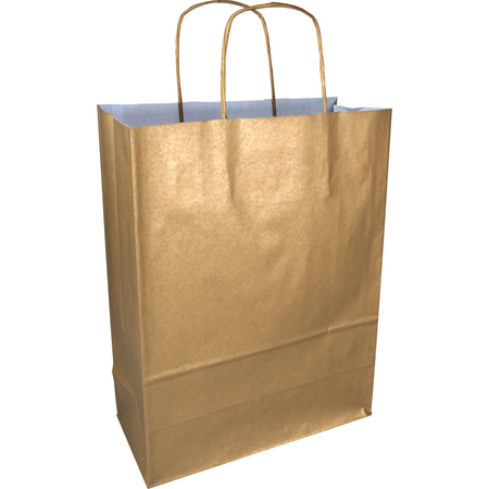 Klika -  Tas | Kraftpapier | gedraaid papieren koord | 26x 12x35cm | draagtas | goud | 200 stuks