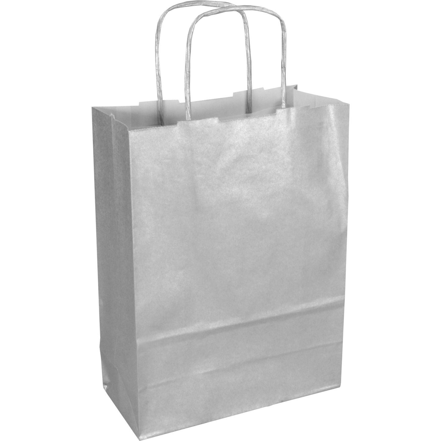 Klika - Tas | Kraftpapier | gedraaid papieren koord | 18x 8x22cm | draagtas | zilver | 50 stuks