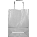 Klika - Tas | Kraftpapier | gedraaid papieren koord | 18x 8x22cm | draagtas | zilver | 50 stuks