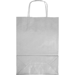 Klika - tas | papier kraft cordon en papier tordu 24x 11x33cm | Sac de transport | Argent | 50 pièces