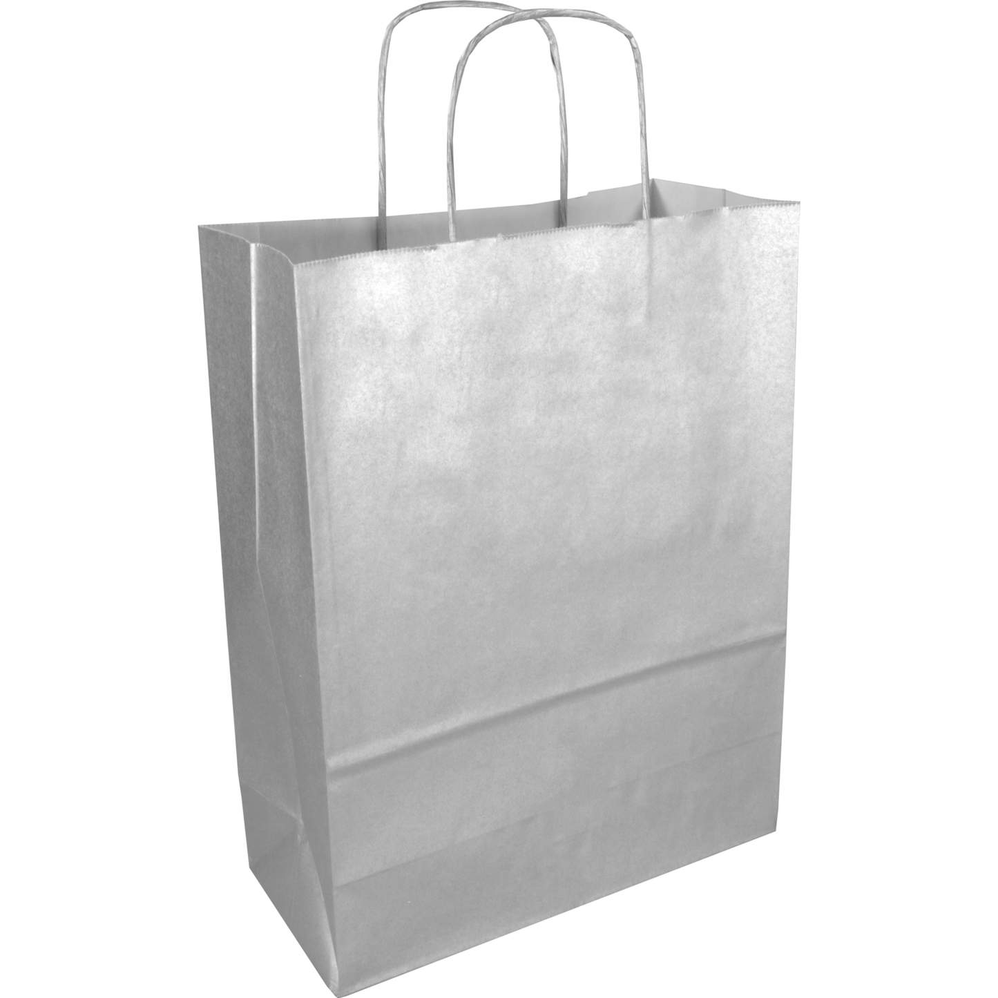 Klika - Tas | Kraftpapier | gedraaid papieren koord | 26x 12x35cm | draagtas | zilver | 50 stuks