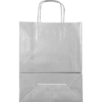 Klika - Tas | Kraftpapier | gedraaid papieren koord | 26x 12x35cm | draagtas | zilver | 50 stuks