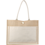 Klika - Tas | Jute | landscape | reusable | 47x 15x36cm | draagtas | naturel/wit | 10 stuks