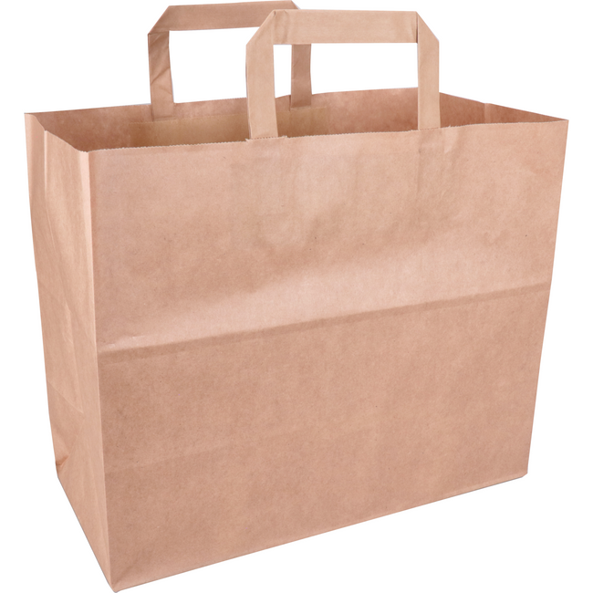 Klika - Borsa | Carta | manico piatto | 32x16x27 cm | borsa tote | marrone | 250 pezzi