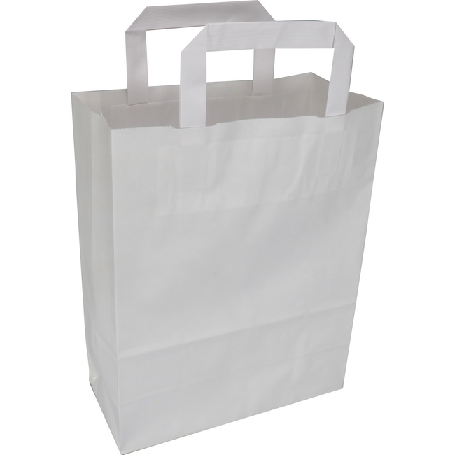 Klika - Tas | Papier | platte handgreep | 22x 10x28cm | draagtas | wit | 250 stuks