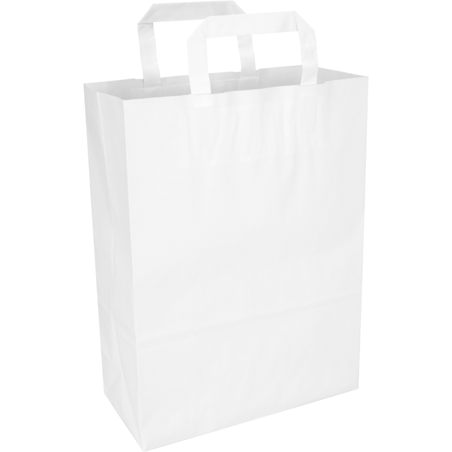 Klika - Tas | Papier | platte handgreep | 26x 12x35cm | draagtas | wit | 250 stuks