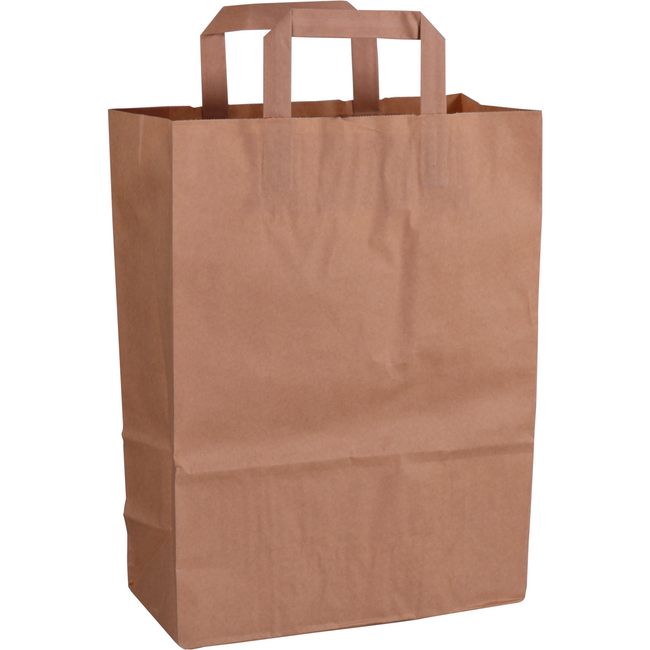 Klika - Bag | Paper | flat handle | 26x 12x35cm | tote bag | brown | 250 pieces