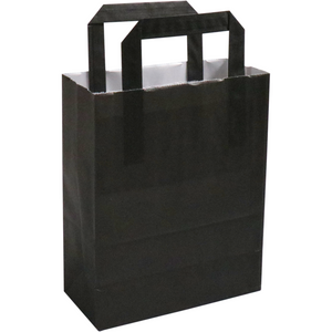 Klika - Sac | Papier | poignée plate | 18x8x22cm | sac fourre-tout | noir | 250 pièces