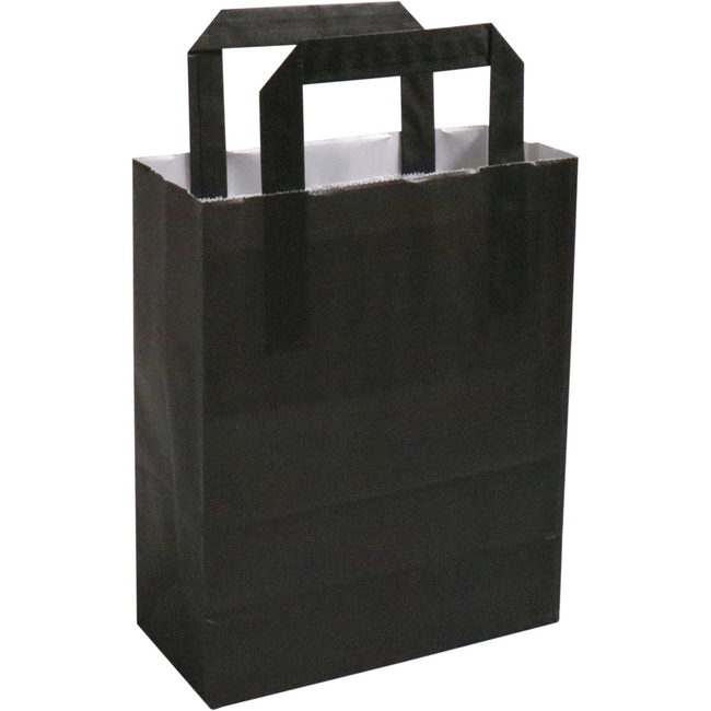 Klika - Bag | Paper | flat handle | 18x8x22cm | tote bag | black | 250 pieces