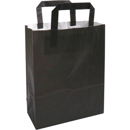 Klika -  Tas | Papier | platte handgreep | 22x 10x28cm | draagtas | zwart | 250 stuks