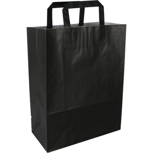 Klika - Tasche | Papier | flacher Griff | 26x 12x35cm | Einkaufstasche | schwarz | 250 Stück