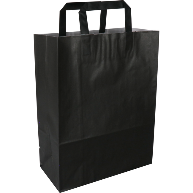 Klika - Bag | Paper | flat handle | 26x 12x35cm | tote bag | black | 250 pieces