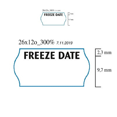 Klika - Label 2612 white freezer FREEZE DATE