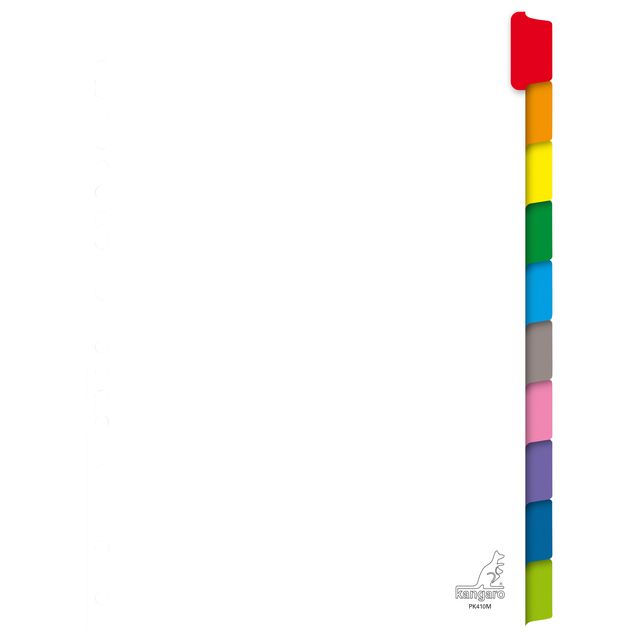 Kangaro - Tabs 23-hole PK410M 10-piece white cardboard