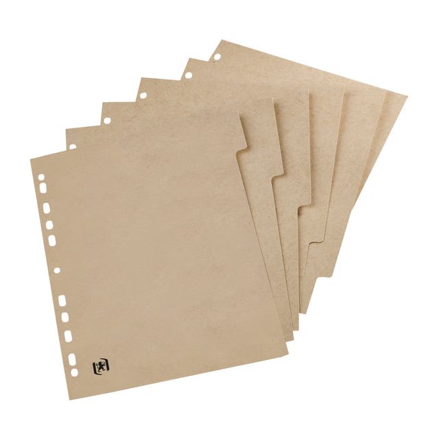 Oxford - Tabs Oxford A4 4R 6 -Part Natural | Boîte extérieure une pièce de 20