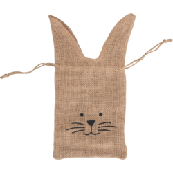 Klika - Zak | Cadeauzak | Jute | 14x28cm | Paashaas | bruin | 5 stuks