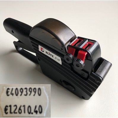 Klika - Pinzas de precio BLITZ S16 print 2 líneas 8+8 2 piezas