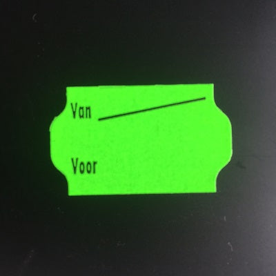 Van Voor - Etiket 3219 fluor groen afnm.