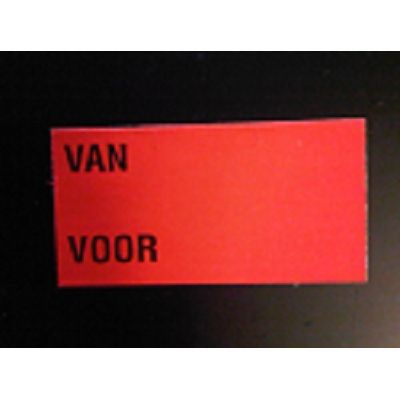 Klika -  Etiket 3719 fl.rood perm. VAN VOOR 25rl 2 stuks