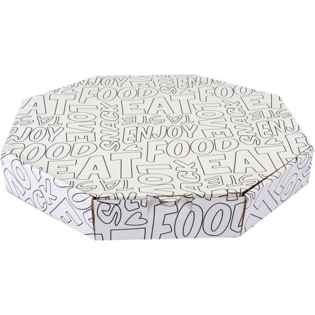Klika - Delivery box | Words | corrugated cardboard | 320x320x45mm | white/black | 100 pieces