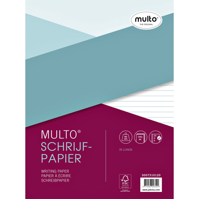 Multo - Interno A4 linea 23 fori 100 fogli | 10 pezzi