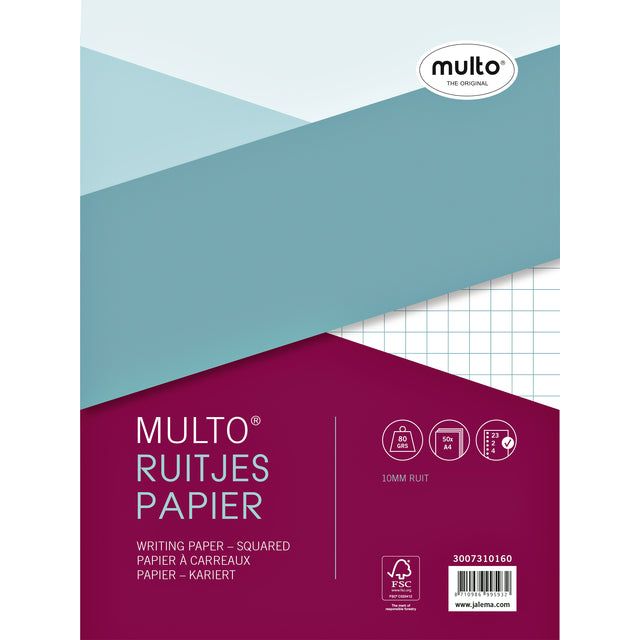 Multo - Innenräume Multo 23R Fenster 10mm 80gr 50V | Pak ein 50 Blatt | 10 Stück