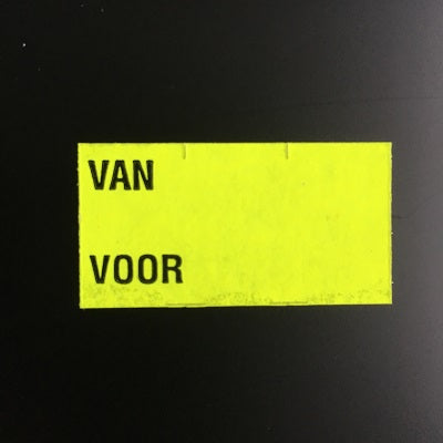 Klika -  Etiket 3719 fluor geel afneembr Van Voor 2 stuks